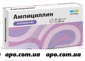 Ампициллин 0,25 n20 табл инд/уп /renewal/