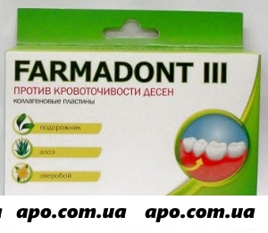 Фармадонт farmadont-3 коллаген пластины против кровоточив десен n24