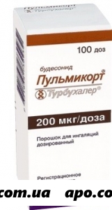 Пульмикорт турбухалер 200мкг/доза 100доз пор д/инг