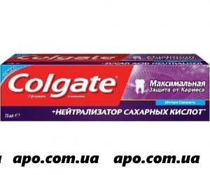 Колгейт зубная паста максимальная защита от кариеса+нейтрализатор сахарных кислот 75мл