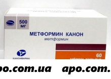Метформин канон 0,5 n60 табл п/плен/оболоч/