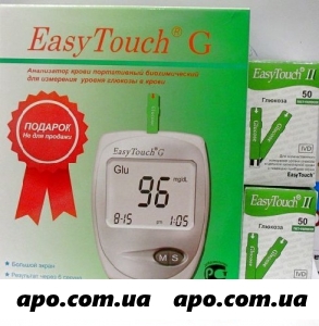 Тест-полоски easy touch глюкоза n50x2+глюкометр easy touch g