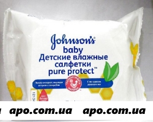 Джонсонс бэби pure protect салфетки влаж n25