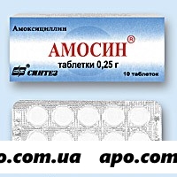 Амосин 0,25 n10 табл (амоксициллин)