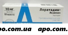 Лоратадин-акрихин 0,01 n10 табл