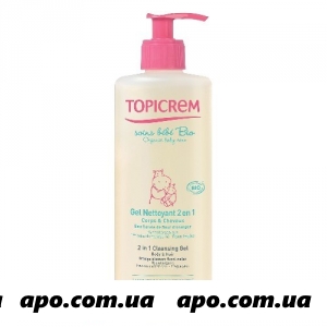 Топикрем гель очищающ 2в1 500мл organic baby 