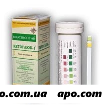 Тест-полоска кетоглюк-1 д/опр глюк/кетон в моче n50