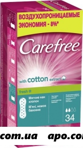 Carefree прокладки ежедн cotton аромат n34