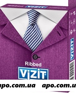 Презерватив vizit ribbed ребристые n3